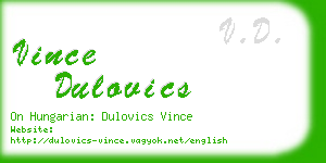 vince dulovics business card